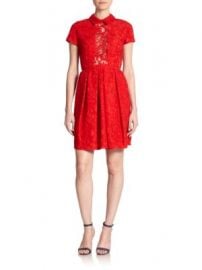 Carven - Sheer-Panel Lace Dress at Saks Off 5th