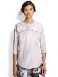 Carven - Striped Cotton Bib-Paneled Shirt at Saks Fifth Avenue