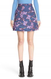 Carven Floral Print A-Line Miniskirt at Nordstrom