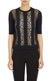 Carven Knit and Lace Striped Sweater at Barneys