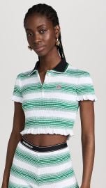 Casablanca Gradient Stripe Shirred Polo Top at Shopbop