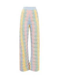 Casablanca High Waist Wide Leg Crochet Trousers at Cettire