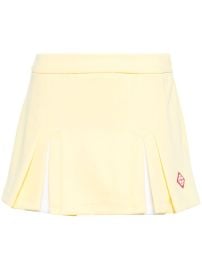 Casablanca logo-embroidered Pleated Miniskirt Yellow at Farfetch