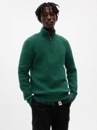 CashSoft Half Zip Pullover in June Bug Green at GAP