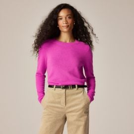 Cashmere Classic-fit Crewneck Sweater In Zebra Intarsia For Women JCrew at J. Crew
