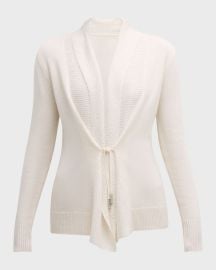 Cashmere Collection Cashmere Sequined Front Tie Cardigan at Neiman Marcus