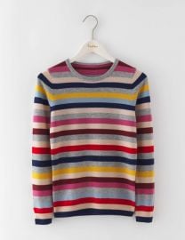 Cashmere Crew Neck Sweater in Multi Stripe at Boden