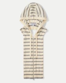 Cashmere Hoodie Dickey in Ivory amp Grey Stripes at Veronica Beard