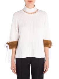 Cashmere Mink-Cuff Knit Sweater at Saks Fifth Avenue