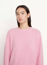 Cashmere Monogram Sweater with Contrast Tipping in Crew Neck at Vince