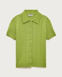 Cashmere Pointelle Button-up Short-sleeve Cardigan For Women JCrew at J. Crew