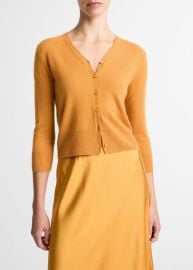 Cashmere-Silk V-Neck Cardigan at Vince