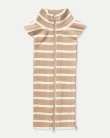 Cashmere Uptown Dickey in Tan amp White at Veronica Beard
