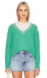 Cashmere Varsity Vneck Sweater at Revolve