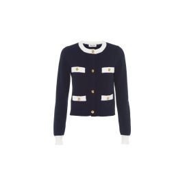 Cashmere cardigan Navy Miu Miu at Miu Miu