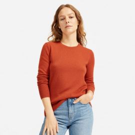 Cashmere crew in rust at Everlane