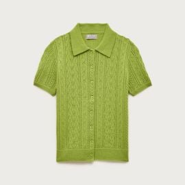 Cashmere pointelle button-up short-sleeve cardigan at J. Crew