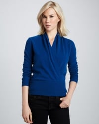 Cashmere wrap top at Neiman Marcus