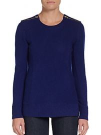 Cashmere zip shoulder pullover at Saks Off 5th