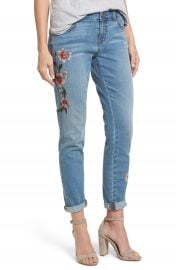 Caslon   Embroidered Skinny Boyfriend Jeans at Nordstrom