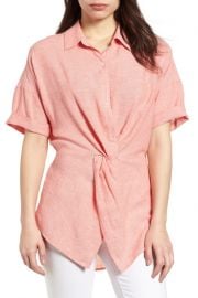 Caslon Twist Front Linen Shirt at Nordstrom Rack