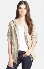 Caslonand174 Cotton Twill Hooded Jacket in Stone at Nordstrom