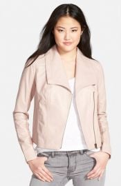 Caslonand174 Drape Collar Leather Jacket at Nordstrom