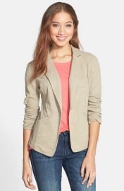 Caslonand174 Knit One-Button Blazer in beige at Nordstrom