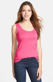 Caslonand174 Rib Knit Scoop Neck Tank in pink at Nordstrom