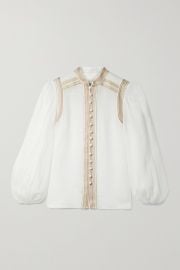 Cassia embroidered ramie blouse at Net a Porter