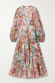 Cassia patchwork floral-print cotton-voile wrap dress at Net a Porter