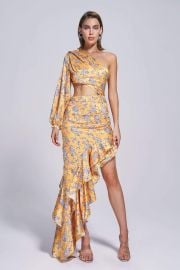 Cassidy One Shoulder Floral Maxi Dress Bellabarnett at Bella Barnett