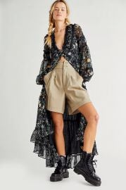 Cassis Printed Chiffon Dress at Free People