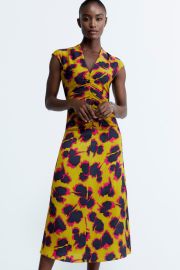 Castello Midi Dress Chartreuse Multicolour Silk - Welcome to the Fold LTD at The Fold London