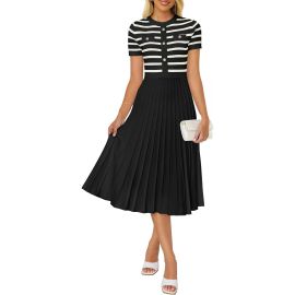 Casual Striped Midi Dress at Walmart