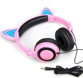 Cat Ear Headphones with Glowing Lights at Amazon