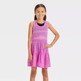 Cat and Jack at Target Solid Crochet Cover Up Dress in Lavender at Target