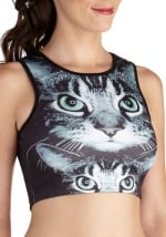 Cat face crop top at Modcloth