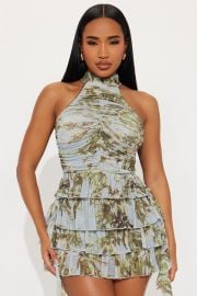 Catalina Ruffle Ruched Mesh Mini Dress - Bluecombo Fashion Nova at Fashion Nova