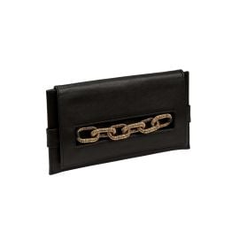 Catena Black amp Gold Envelope Gusset Clutch serenauziyel US at Serena Uziyel