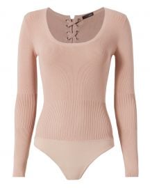 Caterina Lace-Up Grommet Bodysuit by Exclusive for Intermix at Intermix