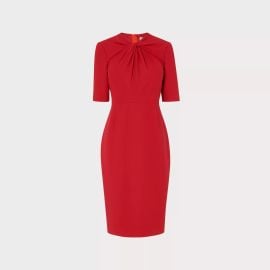 Caterina Red Crepe Shift Dress Clothing LKBennett at LK Bennett