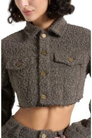 Catherine Cropped Boucle Denim Jacket at Nordstrom