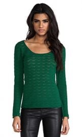 Catherine Malandrino Abbey Pointelle Top in Pine from Revolve com at Revolve