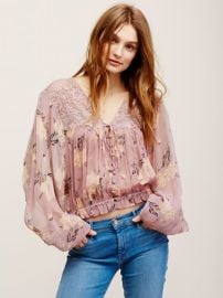 Caught Up Printed Blouse at Free People