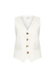 Cavalry Twill Chrissie Waistcoat in Ivory Bella Freud Bella Freud US at Bella Freud