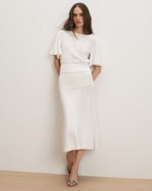 Cazian Knit Midi Skirt in Off-White at Veronica Beard
