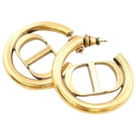 Cd navy earrings Dior Gold in Gold plated - 35748466 at Vestiaire Collective