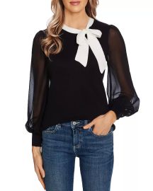 CeCe Balloon Sleeve Bow Sweater Bloomingdales at Bloomingdales