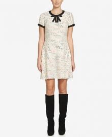 CeCe Chloe Tweed A-Line Dress at Macys